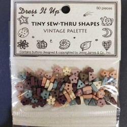 Dress It Up Buttons Tiny Sew-Thru Shapes - Vintage Palette