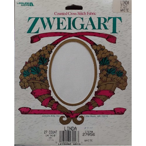 Zweigart White counted crossstitch fabric 27 count