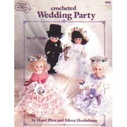 Wedding party crocheted for 13 inch dolls to crochet knit booklet, 1065