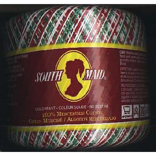 South Maid size 10 color 453 Shaded Christmas crochet cotton 350 yds