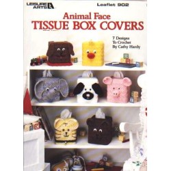 Animal face tissue box covers, 7 designs to knit and crochet 902