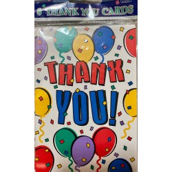 Amscan Confetti Balloon Thank You Cards - 8 Pack