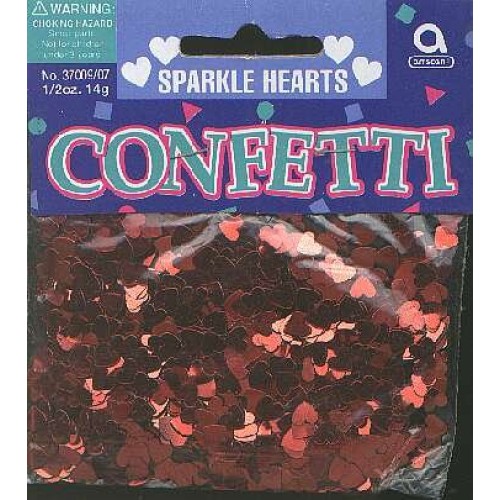 Sparkle hearts - RED confetti