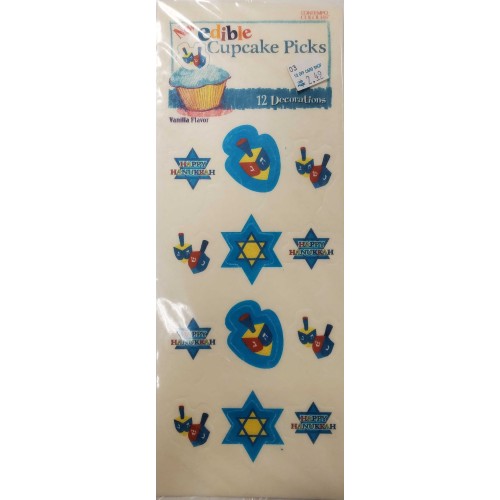 Hanukkah Edible Cupcake Picks - 12 count
