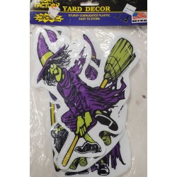 Fright Factory Yard Decor - Witches on Broomsticks