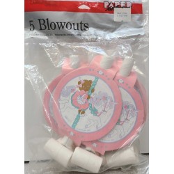 Paper Art Carousel Unicorn with Teddy Bear 5 Blowouts