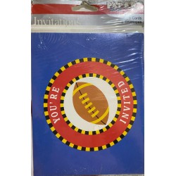 Paper Art Football Party Invitations - 8 Pack