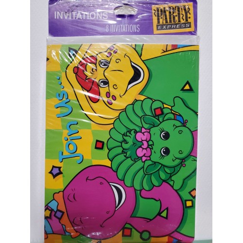 Party Express Barney Party Invitations - 8 Count