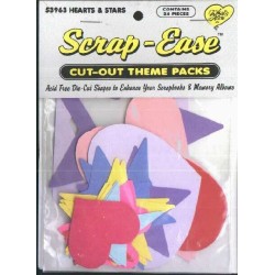 Scrap-ease acid free hearts and stars cutouts