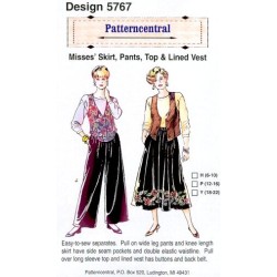 Misses Skirt Pants Top & Lined vest