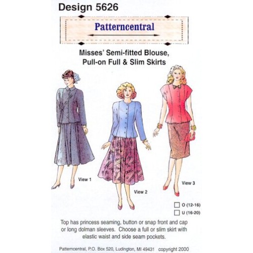 Misss Semi-fitted Blouse Pull-on full & Slim skirts