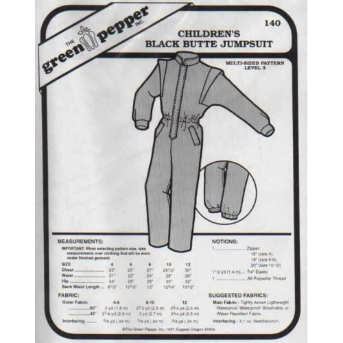 Green Pepper black Butte jumpsuit kids 140